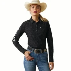 Women's Ariat Team Logo Kirby Button Down Shirt #10042170