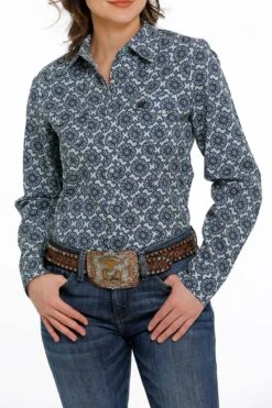 Women's Cinch Button Down Shirt #MSW9201037