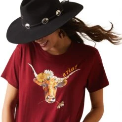 Women's Ariat REAL Dasiy Steer T-Shirt #10043757 -Cheap Cowgirl Mode Store 761edee14a5363c939e056dbc0bdd4e8