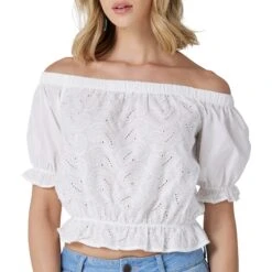Women's Wrangler Crop Peasant Blouse #112327306 -Cheap Cowgirl Mode Store 851cde17e09b7d9c49fc836e9289c965