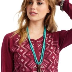 Women's Ariat REAL Printed Henley #10042299 -Cheap Cowgirl Mode Store a9650f0e7c984554f11ca06dc272de72