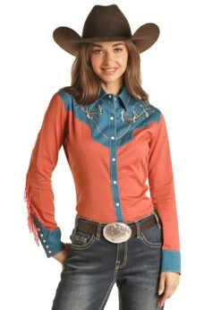 Women's Rock & Roll Cowboy Snap Front Shirt #B4S7693