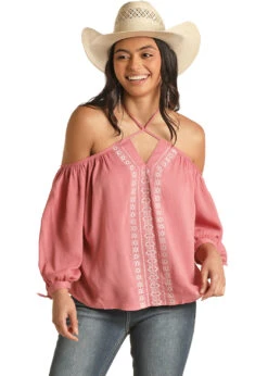 Women's Rock & Roll Cowgirl Cold Shoulder Blouse #RRWT52R0ZI